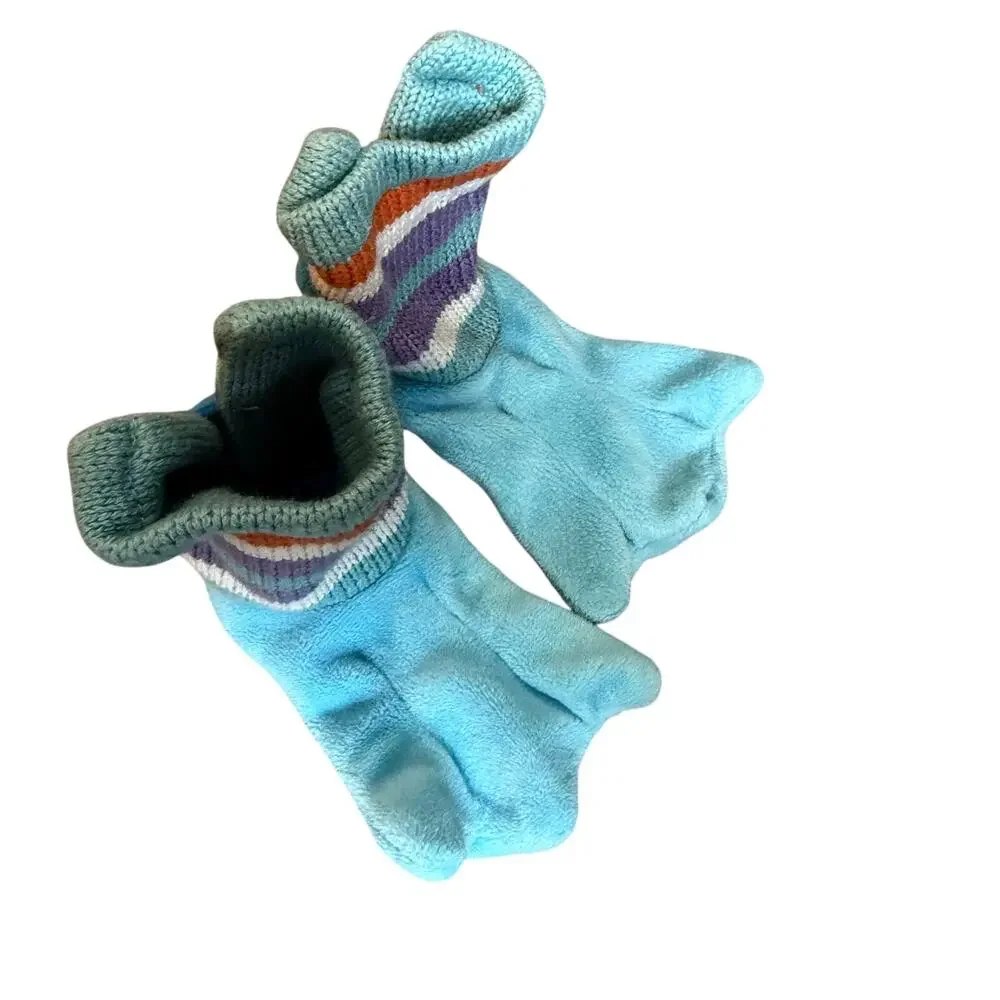 Beastly Booties Rich Frog Blue Baby Slippers Socks Sea Bird Infant 0-6 Months